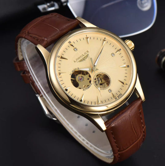 Genuine Leather Waterproof Watch With A Fully Automatic Mechanical Movement