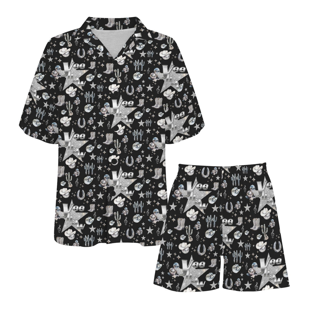 Baha Ranch Rhinestone Cowgirl Pajama Set Made in America