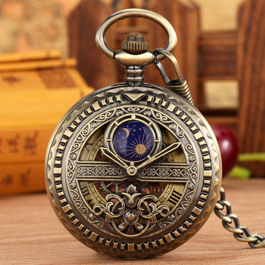 Roman-Numeral Manual Mechanical Pocket Watch