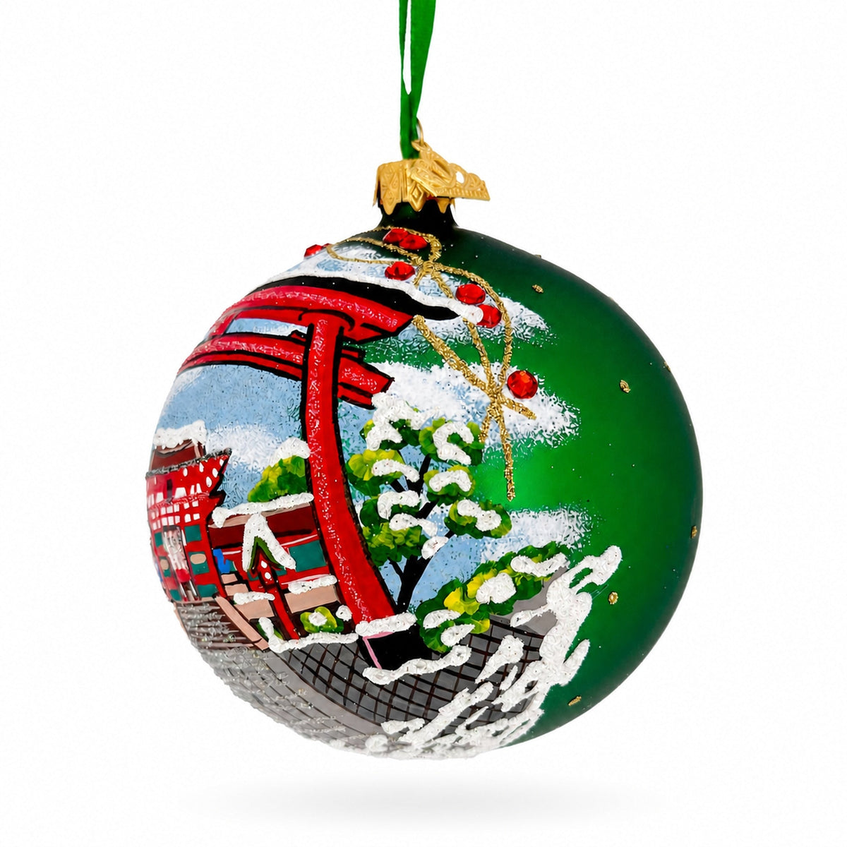 Fushimi Inari Taisha, Kyoto, Japan Glass Christmas Ornament