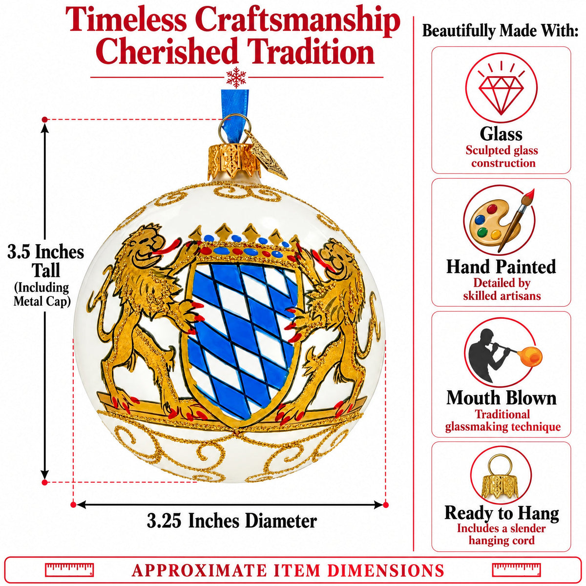 Bavaria, Germany Glass Ball Christmas Ornament