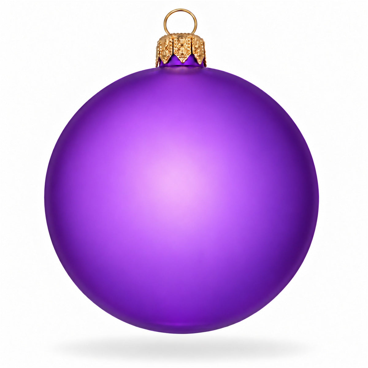 Set of 6 Translucent Purple Glass Ball Christmas Ornaments (052)
