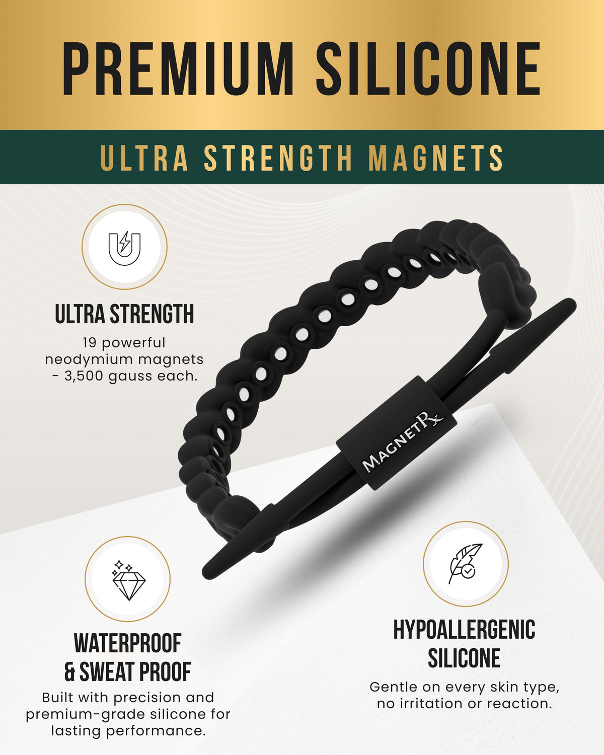 Magnetic Silicone Golf Bracelets (Braided)