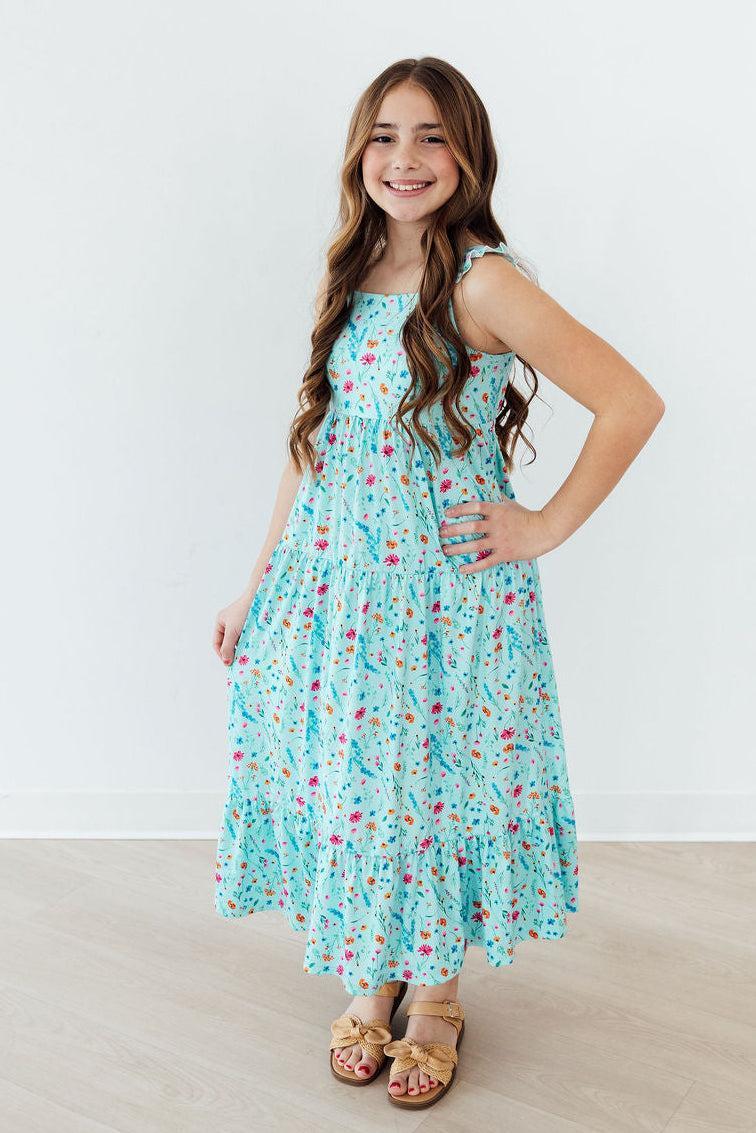 Bluebell Breeze Ruffle Maxi Dress