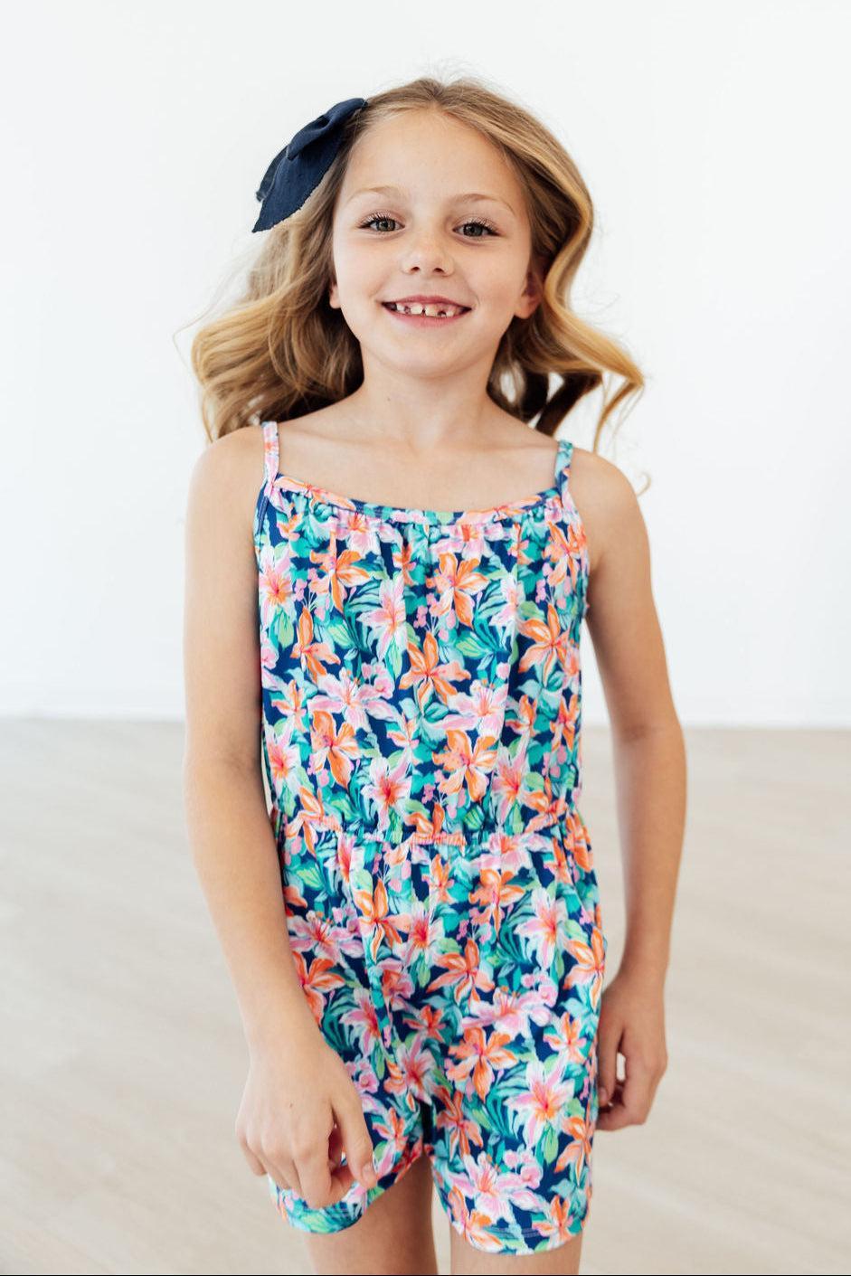 Island Blossoms Strappy Play Romper