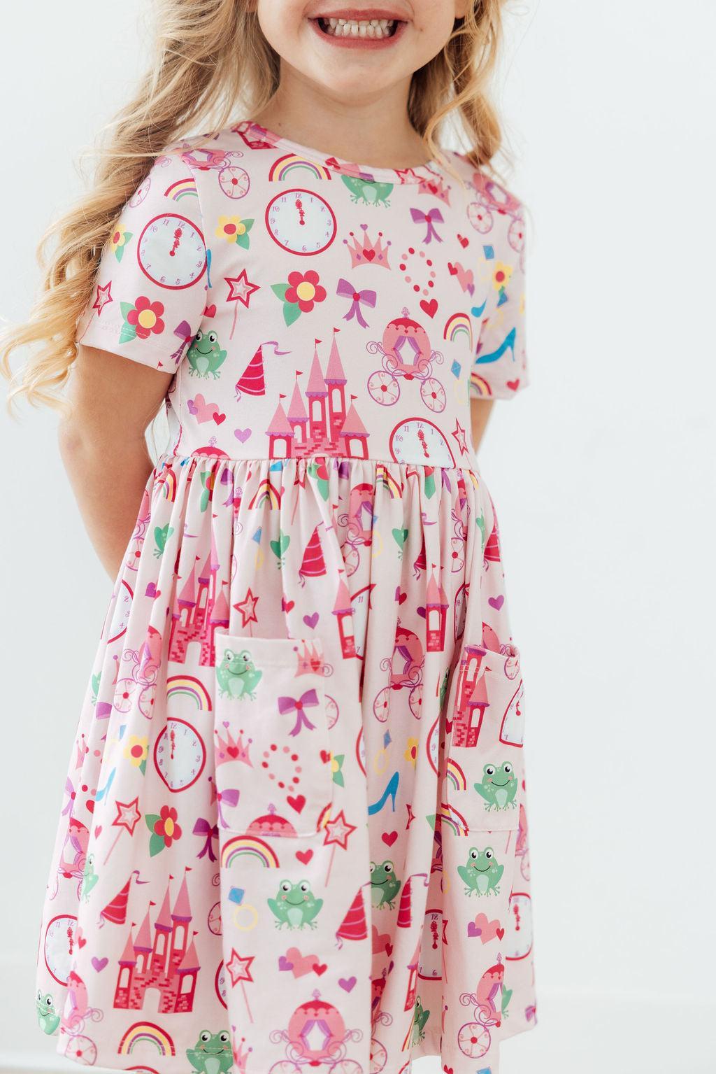 Princess & the Froggie S/S Pocket Twirl Dress