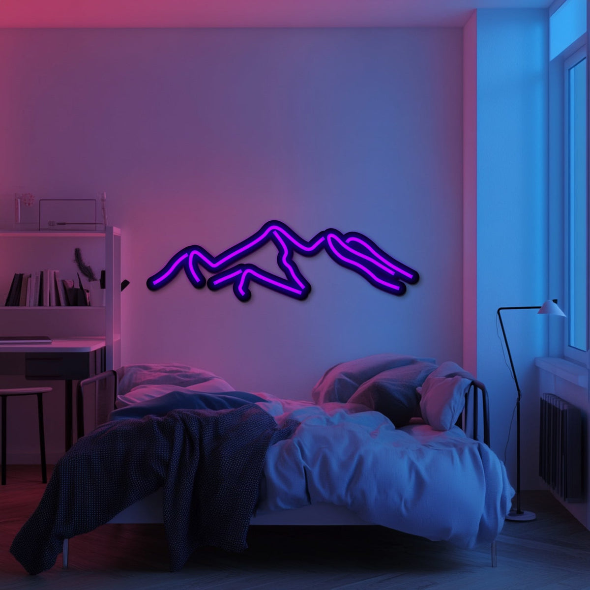 Om and Lotus Metal Neon Wall Art- LN0174