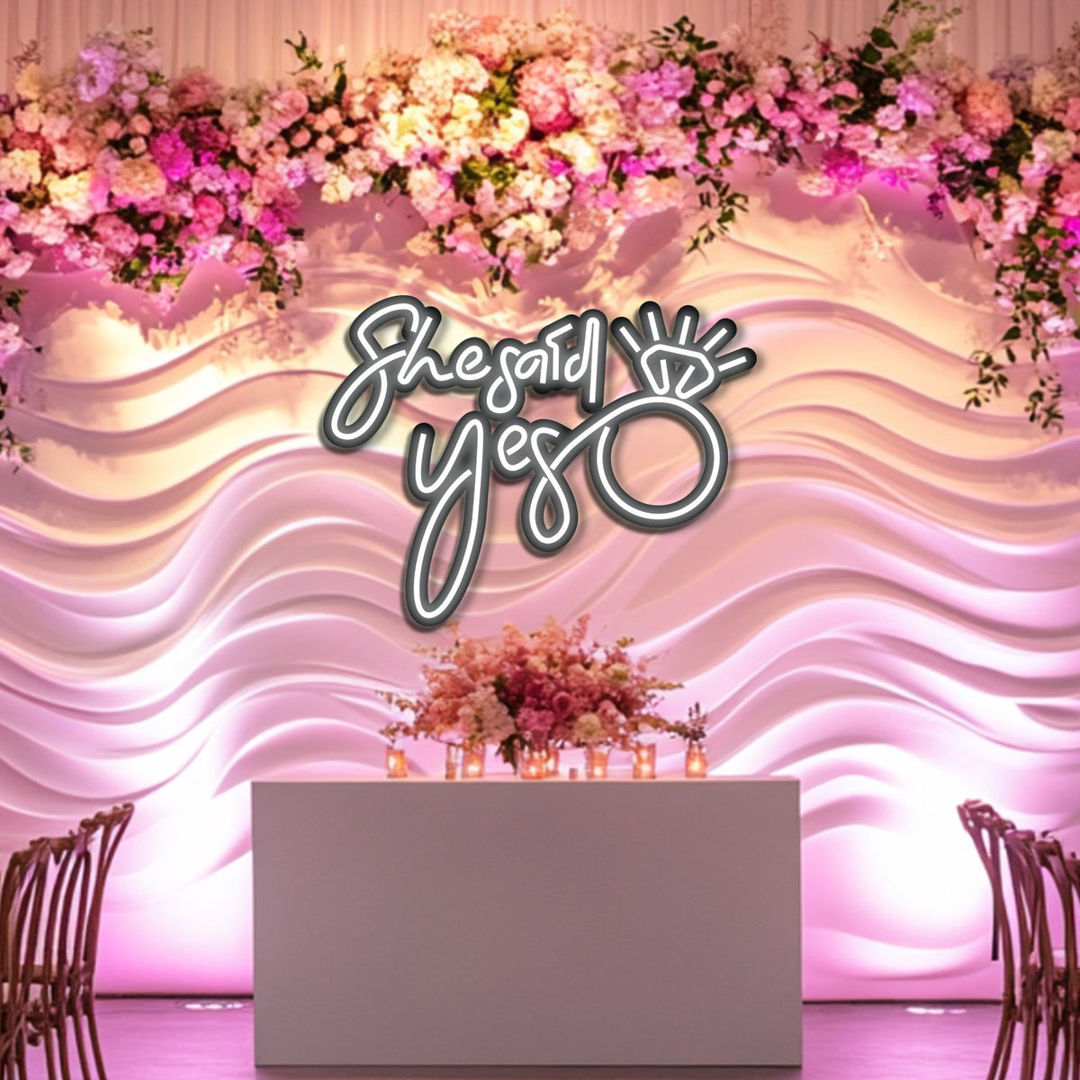 She Said Yes Wedding Metal Neon Wall Art- LN0158