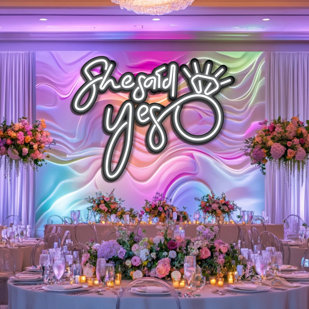 She Said Yes Wedding Metal Neon Wall Art- LN0158