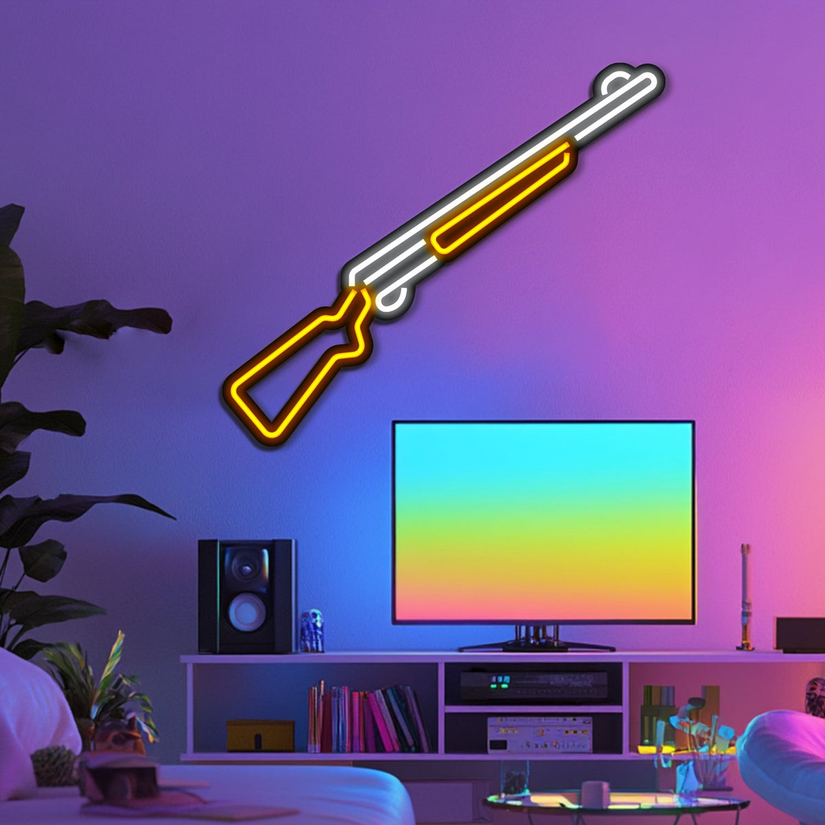 Shotgun Metal Neon Wall Art- LN0129