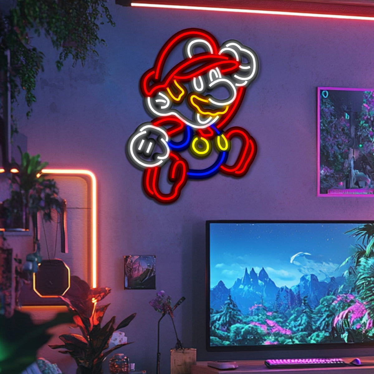 Super Mario  Metal Neon Wall Art- LN0255