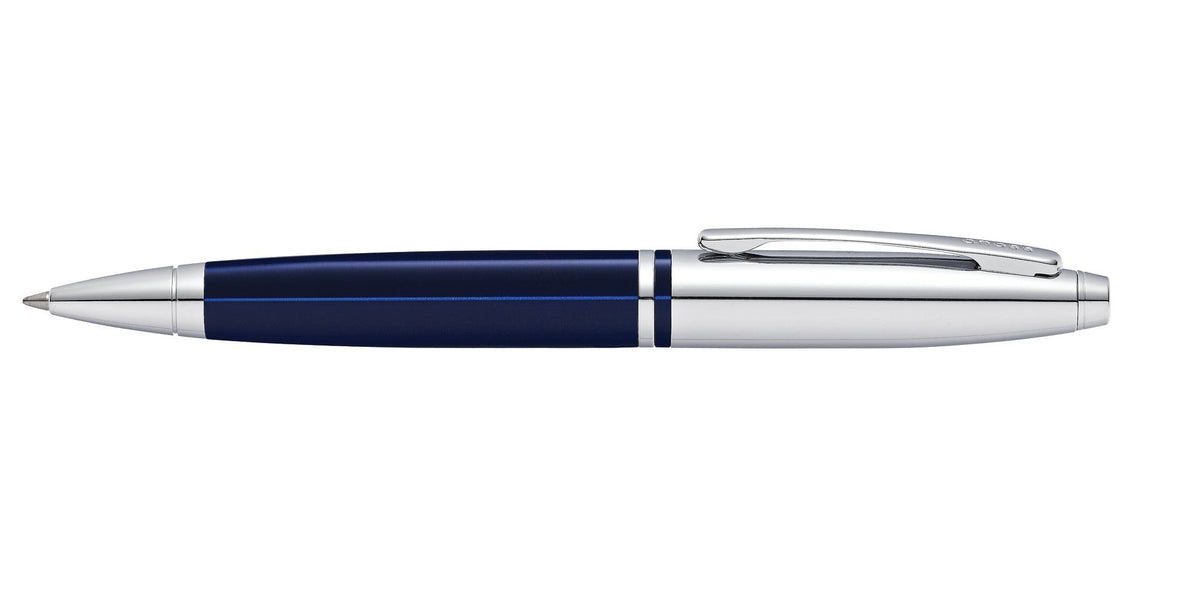 Calais™ Chrome & Blue Lacquer Ballpoint Pen