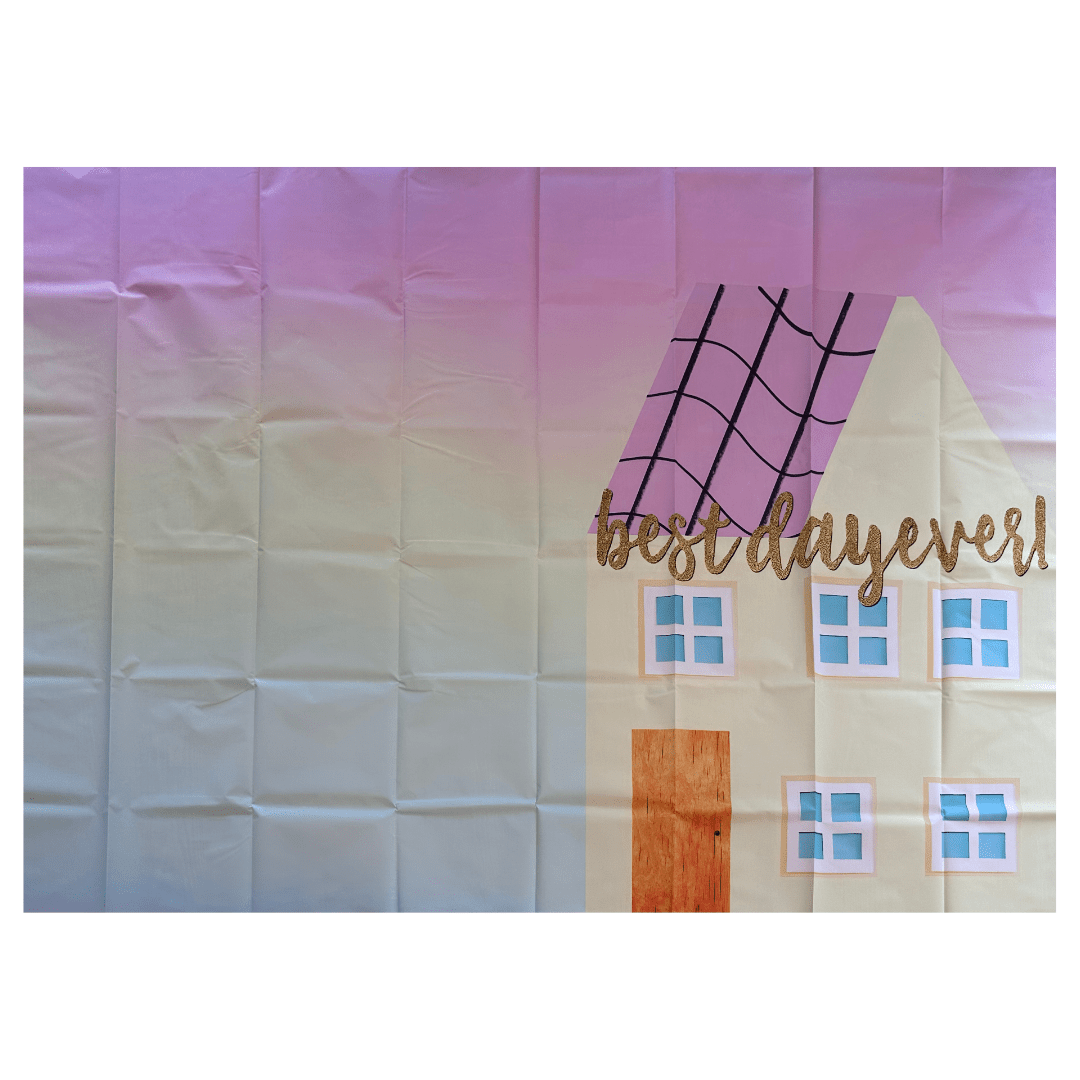 Peppa Pig House Rainbow Vinyl Backdrop