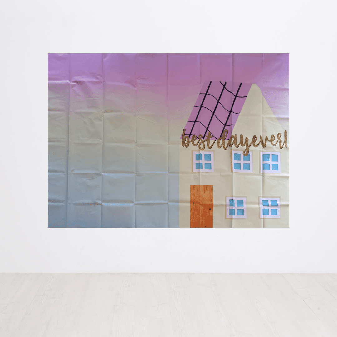 Peppa Pig House Rainbow Vinyl Backdrop