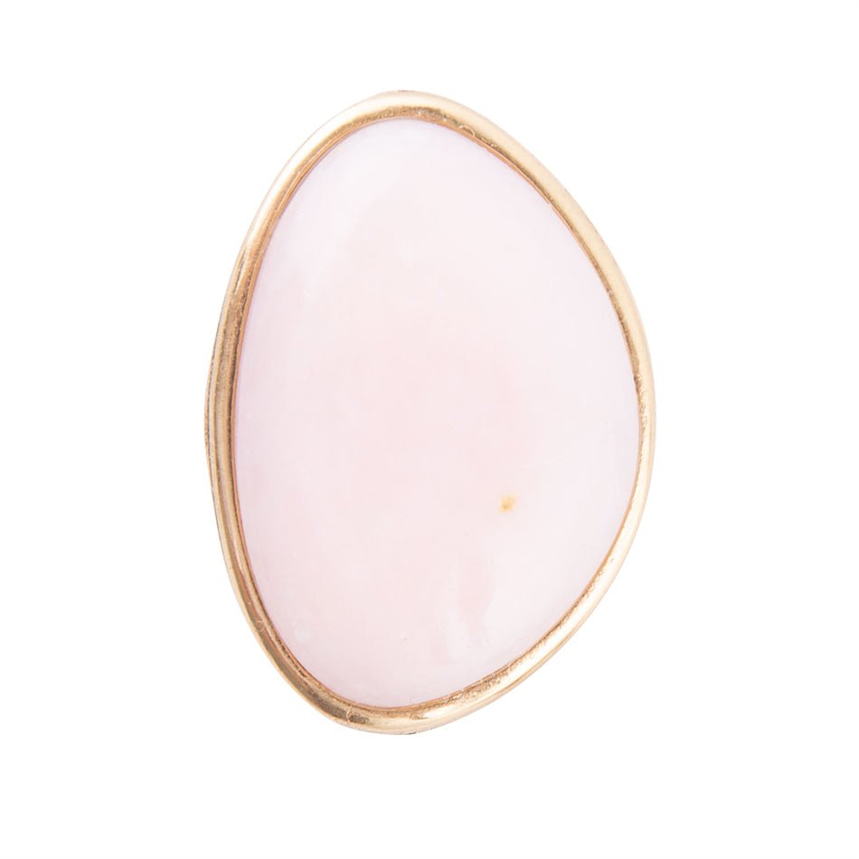 Pink Opal Golden Statement Ring