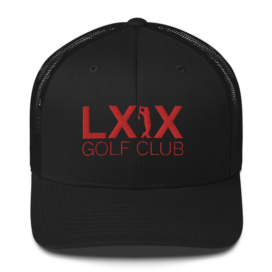 Swinger Logo Trucker Hat — Mesh-Back Snapback Cap (Red Logo)