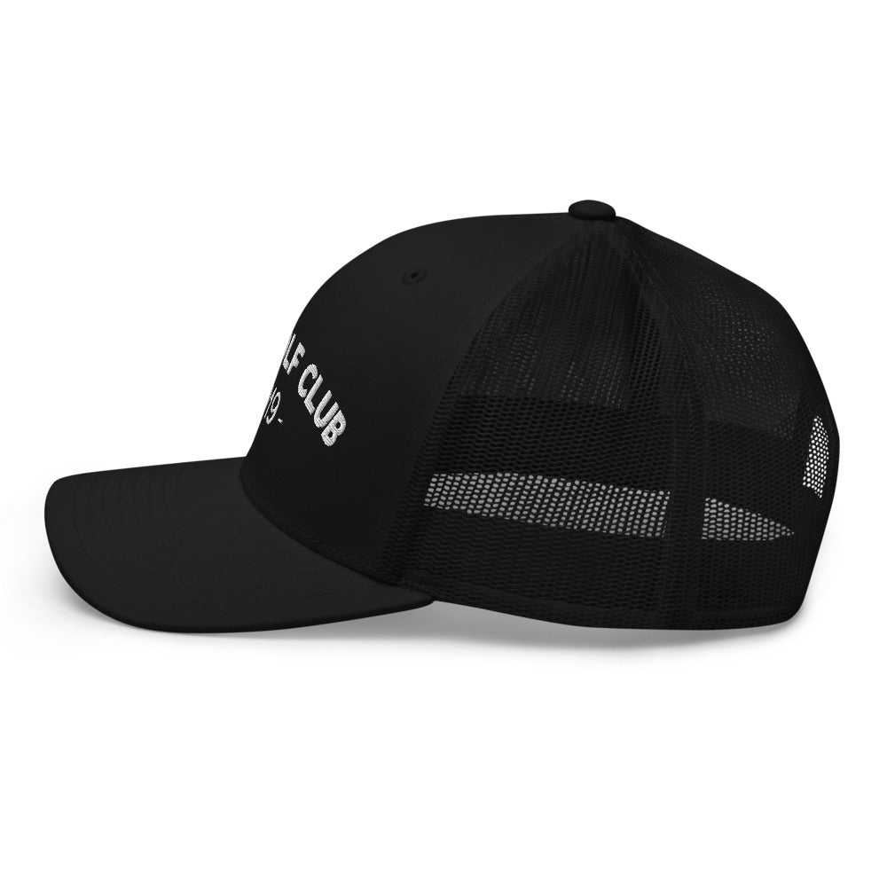 Arch Logo Trucker Hat — Mesh-Back Snapback Cap (White Logo)