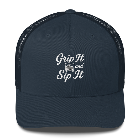Grip It and Sip It — Funny Golf Trucker Hat