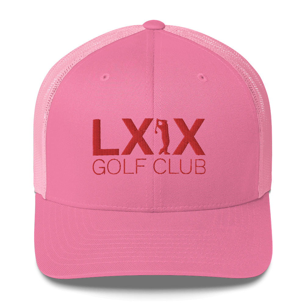 Swinger Logo Trucker Hat — Mesh-Back Snapback Cap (Red Logo)