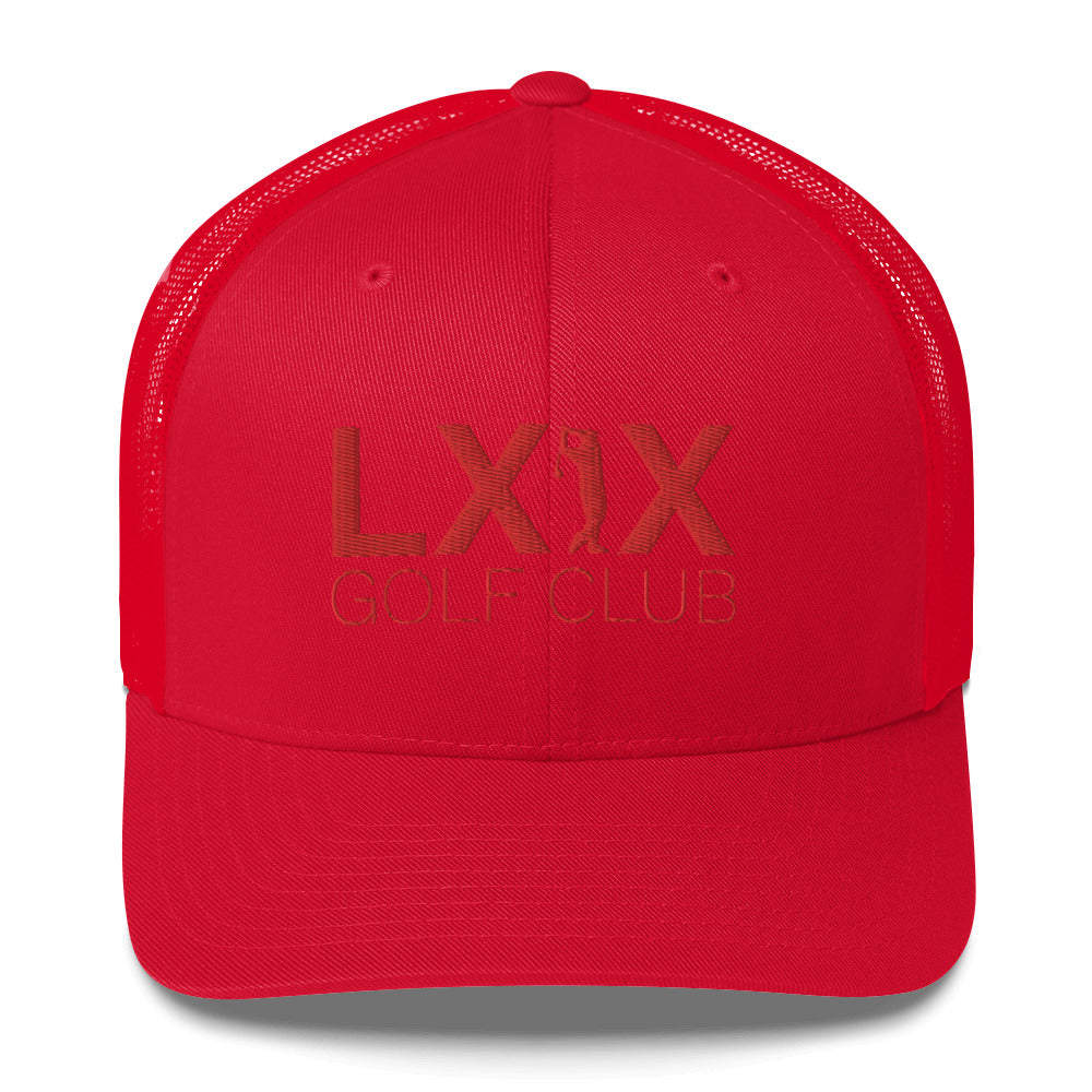 Swinger Logo Trucker Hat — Mesh-Back Snapback Cap (Red Logo)