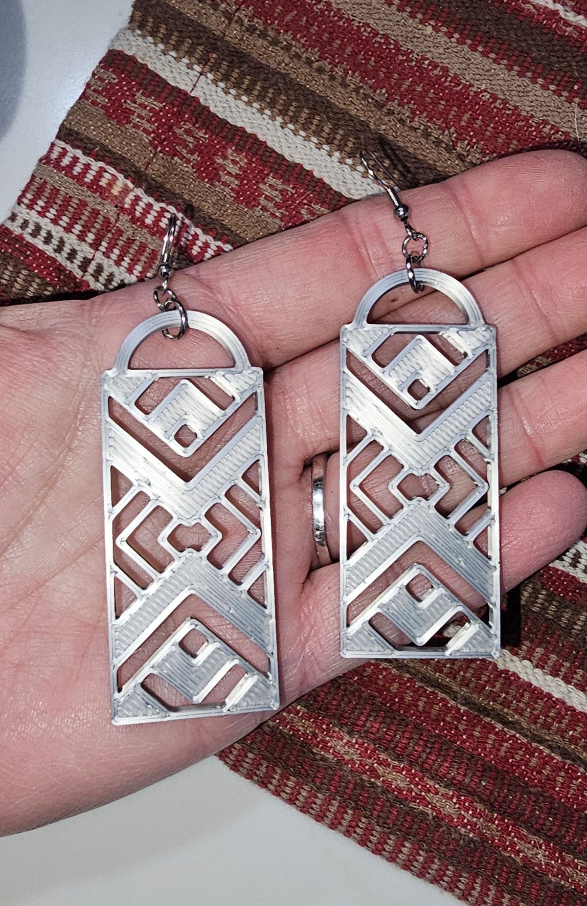 3D Print Southwest Aztec Western Earrings Made in America choice of colors