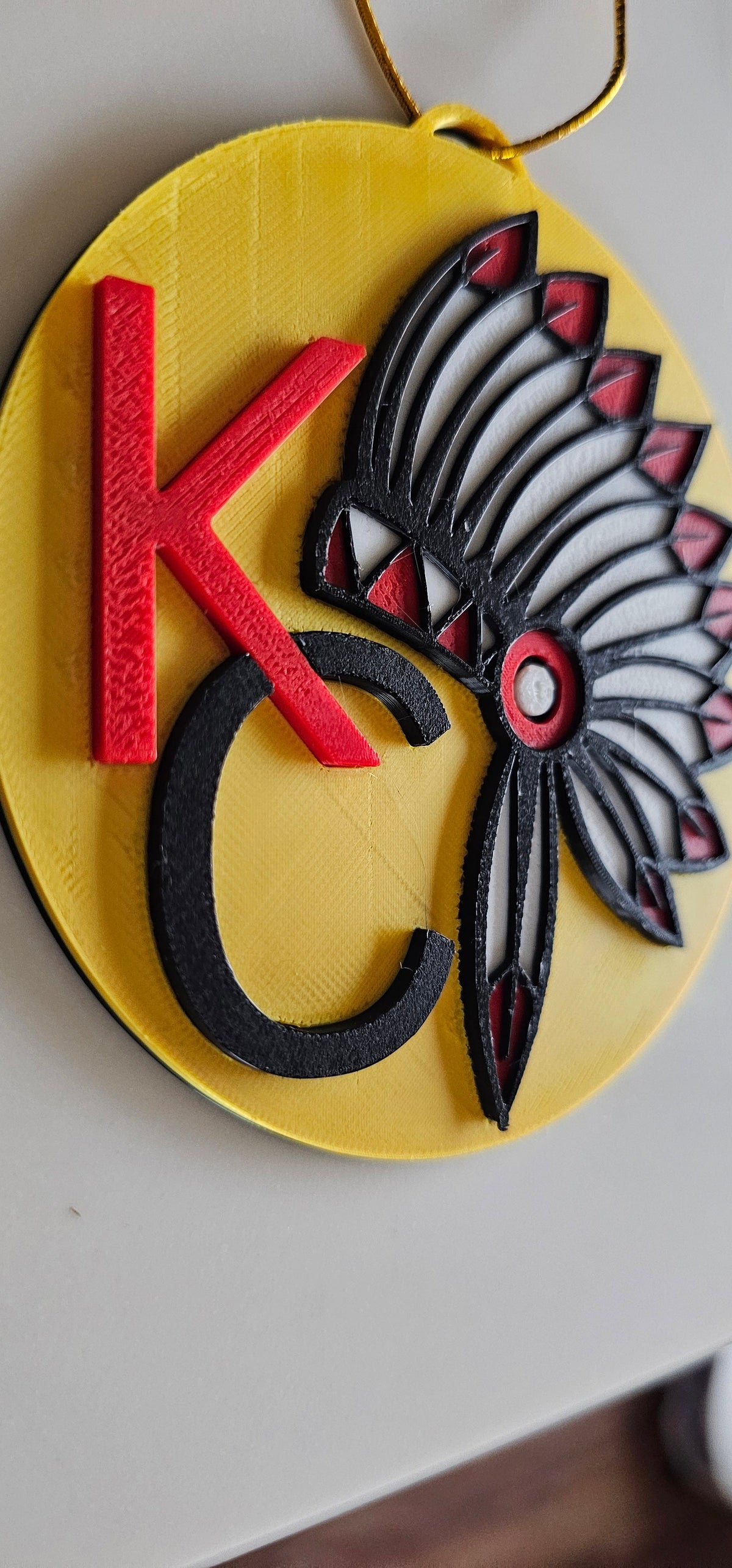 3D Print Chiefs Kc Kansas City Football Ornament or Keychain