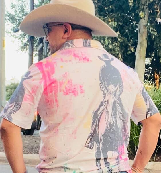 Baha Ranch Retro Pop Western Trail Ride Polo Shirt