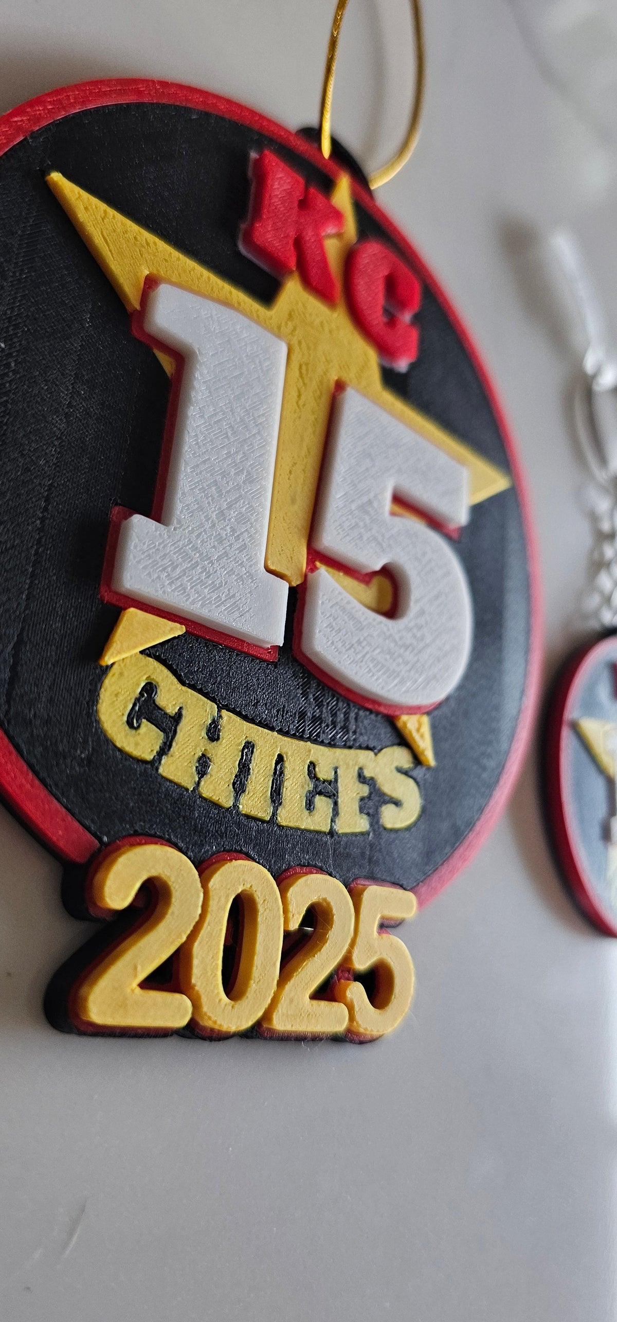 3D Print Chiefs Kc 15 Mahomes Kansas City Patrick Football Ornament or Keychain