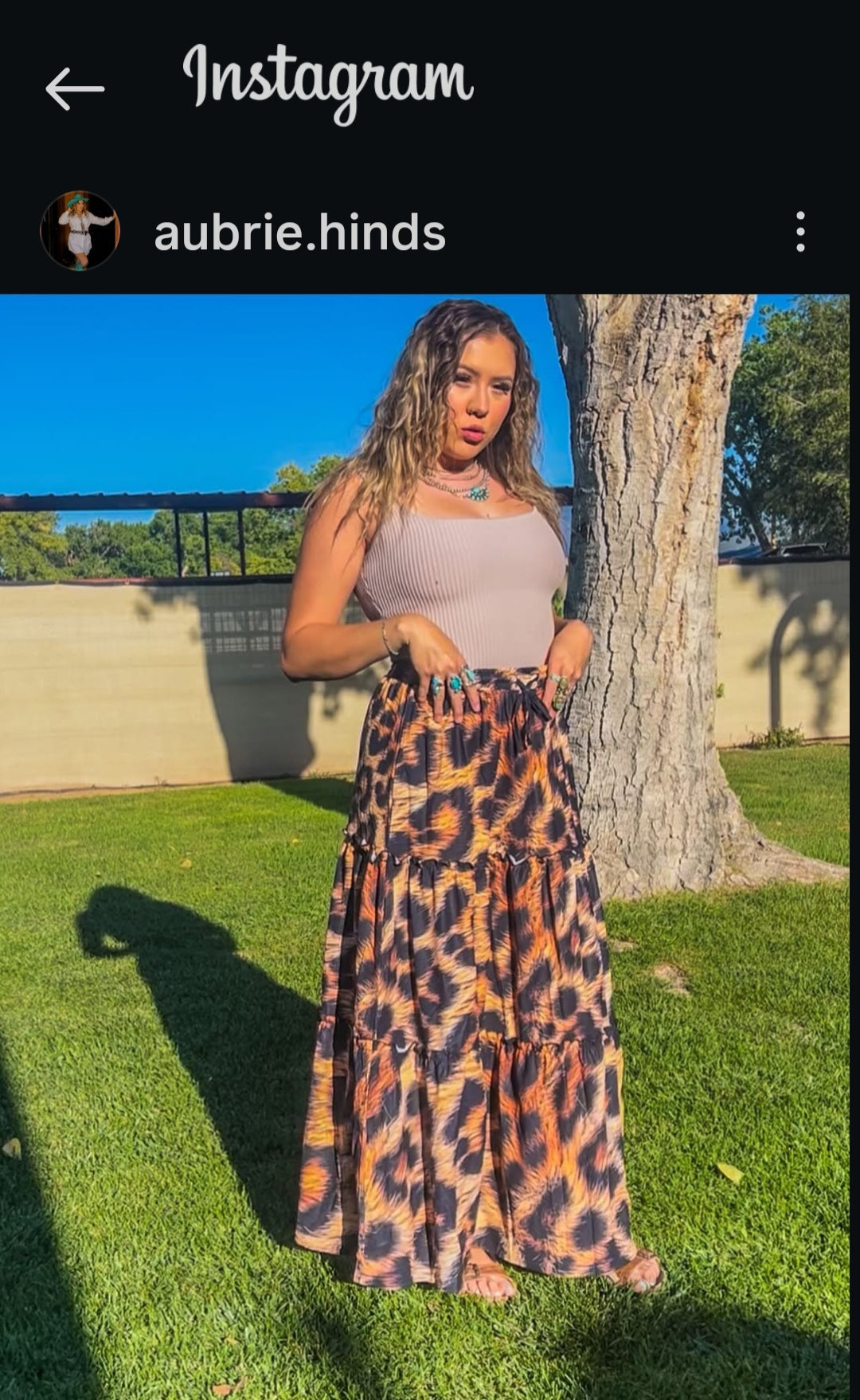 Baha Ranch Retro Pop Western Leopard Print Maxi Prairie Skirt