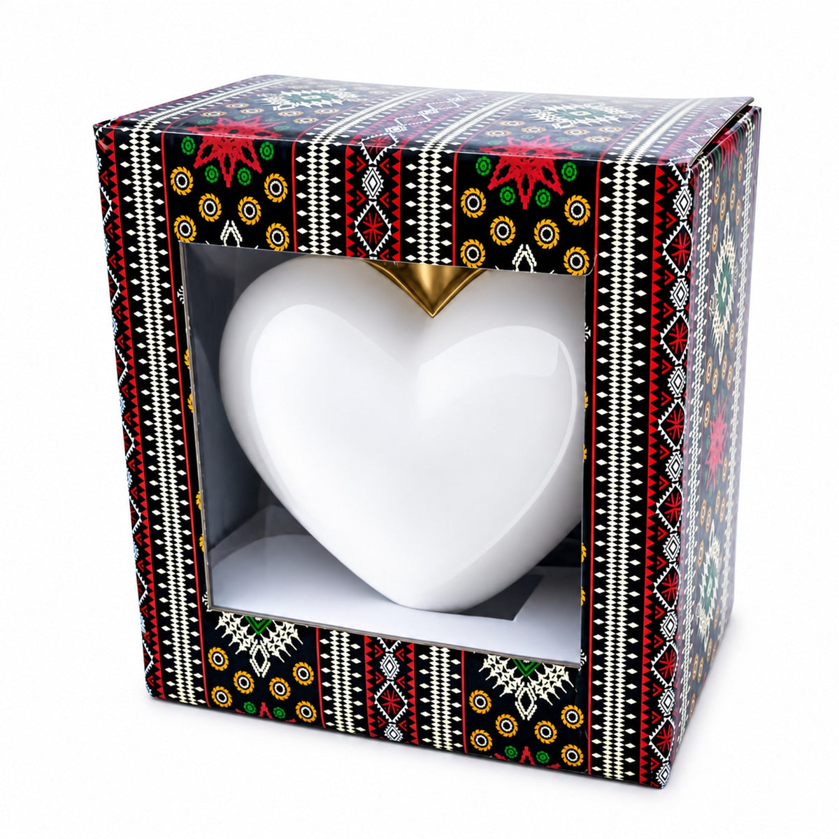Chicago Landmarks & Symbols Glass Heart Christmas Ornament