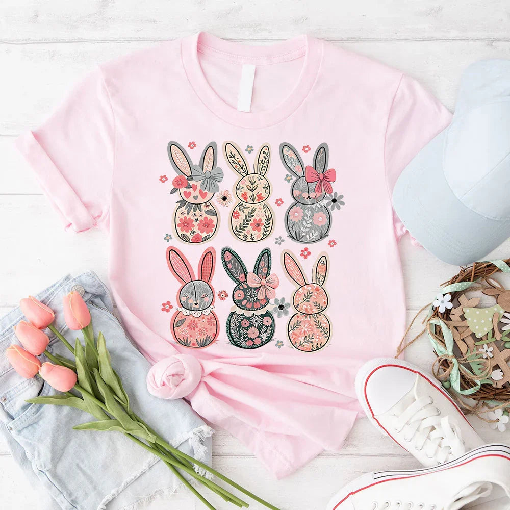Coquette Easter Bunny Floral Tees