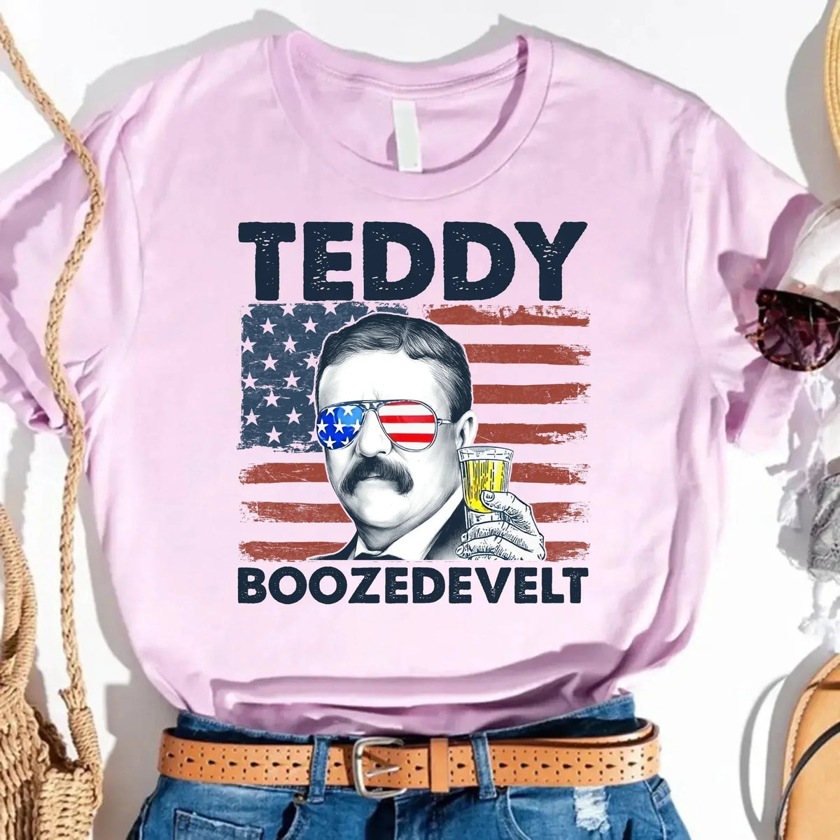 Teddy Boozedevelt 4th of July Shirt – Roosevelt Party Drinking Tee