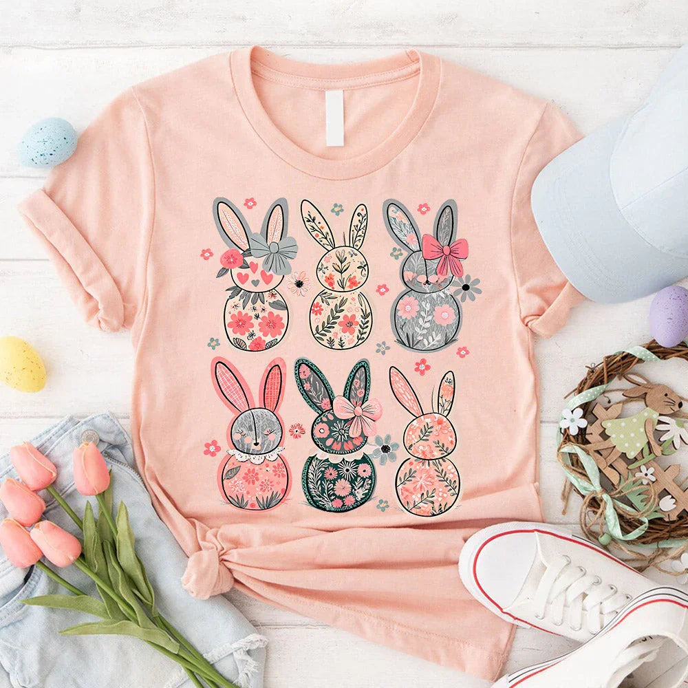 Coquette Easter Bunny Floral Tees