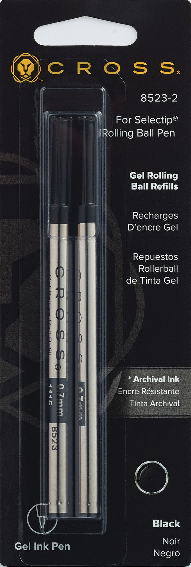 Selectip® Gel Rollerball Pen Refill - Black - Medium - Dual Pack